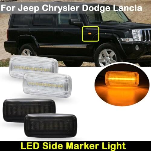 For Jeep Commander Patriot Compass Chrysler Dodge Lancia front LED side marker lamp amber turn Signal Light white position light