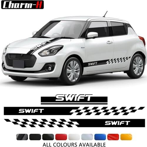 Racing Car Hood Decal Bonnet Body Kit Engine Cover Side Stripes Skirt Sticker for Suzuki Swift Sport RS Turbo Accessories