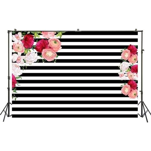 HUAYI Photography Backdrops Birthday Photo Backdrop Stripes Baby Shower Birthday Party Decor Banner Photography Background W-337