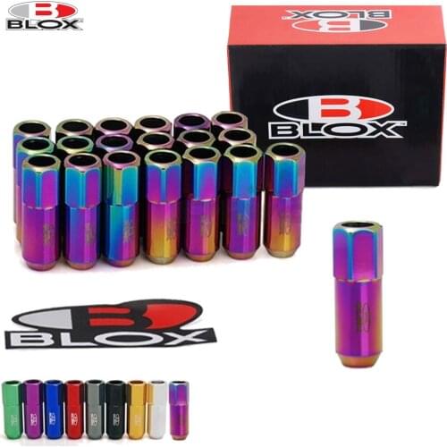 Blox Racing Forged 7075 Aluminum Lug Nuts Universal For Mostly Car M12X1.25 / M12X1.5, L : 60mm 20 Pcs/Set TK-550NUTS
