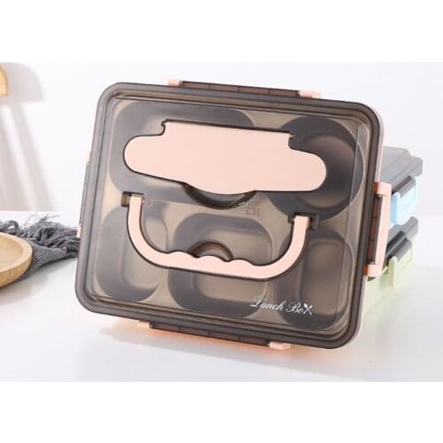 Stainless Steel Lunch Box 5 Compartments Thermal Insulated Bento Food Container 27RE