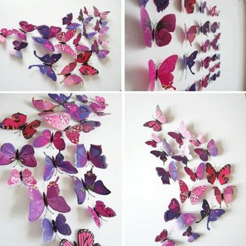 12Pcs/Set Magnet Fridge Stickers Butterfly Magnetic Fridge Toy Magnet Stickers Christmas Gift Home Decor Wedding Kids DIY Poster