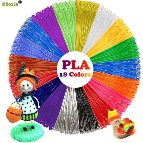 Dikale 3D Printing Material 18 Colors x 3Meter 3D Pen Filament PLA 1.75mm Plastic Refill for 3D Impresora Drawing Printer Pen
