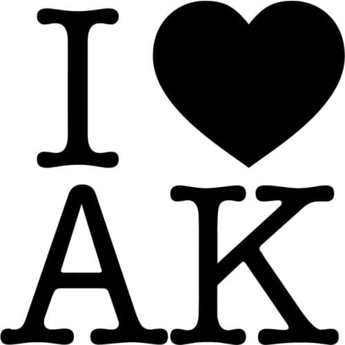 My Heart Ak 47 Alaska Love Bumper Oval Window Bumper Interesting Vinyl Packaging Personality Decal