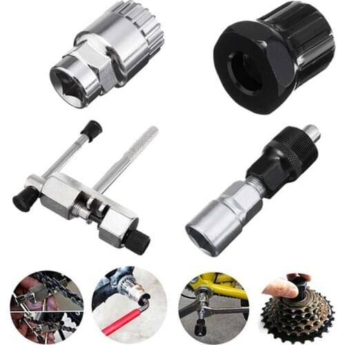 4Pcs/Set Bike Repair Tool Kit MTB Road Bikes Chain Cutter Bracket Flywheel Remover Crank Puller Wrench Maintenance Tools Kit