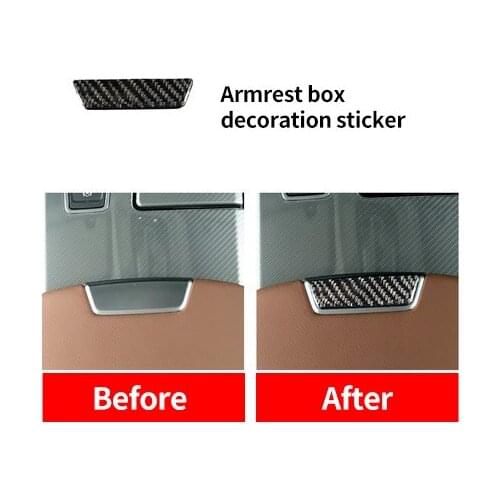 For AUDI A6L 2019 carbon fiber armrest box decoration sticker 1pc
