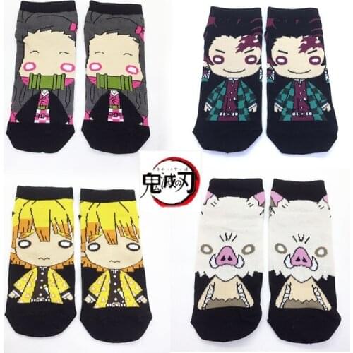 Demon Slayer Woman Sock Short Socks for Women Ladies Anime Happy Kamado Nezuko Sox Couples Cartoon Cotton Vintag Spring Sokken
