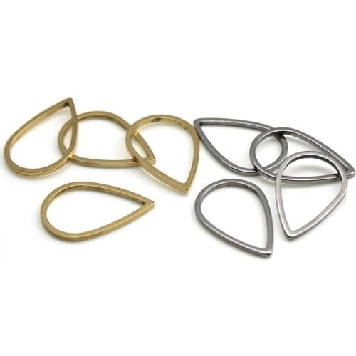 Water Drop Charms Gold Stainless Steel Earring Findings Necklace Connectors Resin Frame Mold Bezel Charms for DIY Jewelry Making