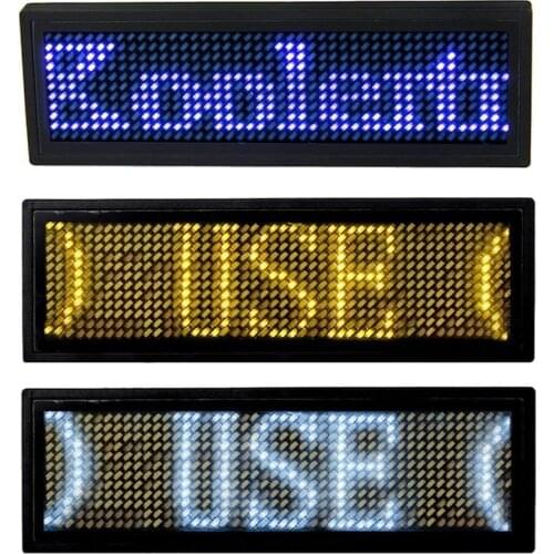 Programmable LED Digital Scrolling Message Name Tag Id Badge(11x44 Pixels)