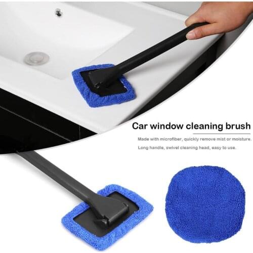 Microfiber Long Handle Car Wash Brush Car Washer Auto Window Clean Windshield Cloth Car Washing Tools Washable Shine Handy