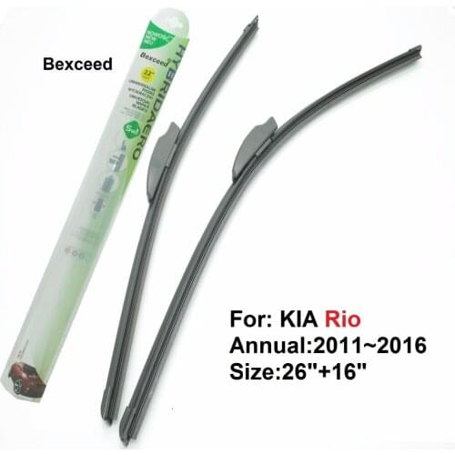 Bexceed of Car Windshield Flat Rubber Wiper Blade For Kia Rio. 1 Pair(22"+16") 2005~2011