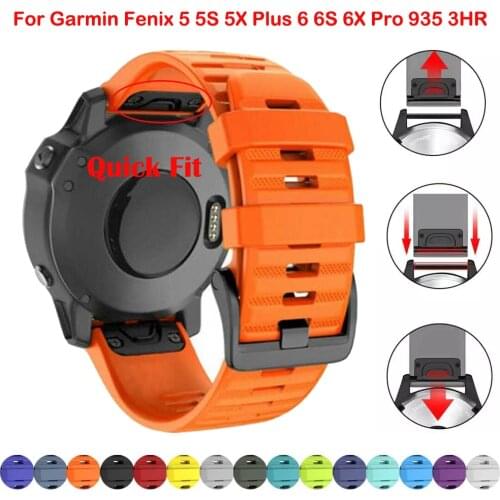 Silicone Watchband For Garmin Fenix 6 6S 6X Pro 5 5X 5S 5S Plus 3 HR 935 Band Fenix6 Fenix5 Watch Easyfit Wrist Strap 20 22 26mm
