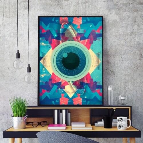 Nordic Psychedelic Abstract Eye Wall Art Canvas Painting Posters And Print Wall Art Canvas Painting Picture Living Room Decor