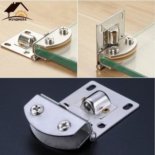 Myhomera Glass Door Hinge Clamps Stainless Steel Wine Cabinet Bread Cabinet Cupboard Cabinet Gate Clip Door Hinges for 5-9mm