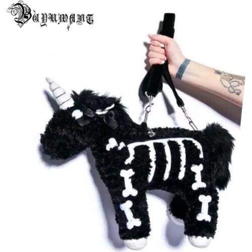 Buyuwant Plush Unicorn Crossbody bag women shoulder bag luxury handbags women bags messenger bags women purses BW01-SB-GCdjsh