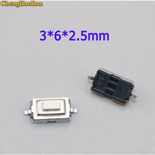 ChengHaoRan 50pcs SMD Tactile Tact Push Button Micro Switch Momentary Two Pin Push Button Switch For MP3 MP4 3*6*2.5 mm