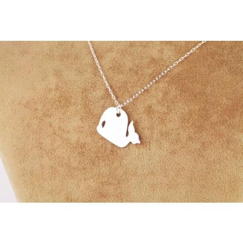 UM US JEWELRY 925 Sterling Whale Pattern Ghost Pendant