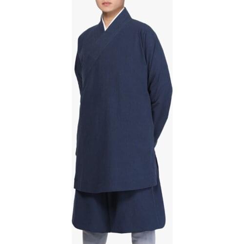 UNISEX 100% Cotton Shaolin Monks Kung Fu Suits Martial Arts Wushu Clothing Zen Lohan Uniforms Buddhist Arhat Robe Red/Black/Blue