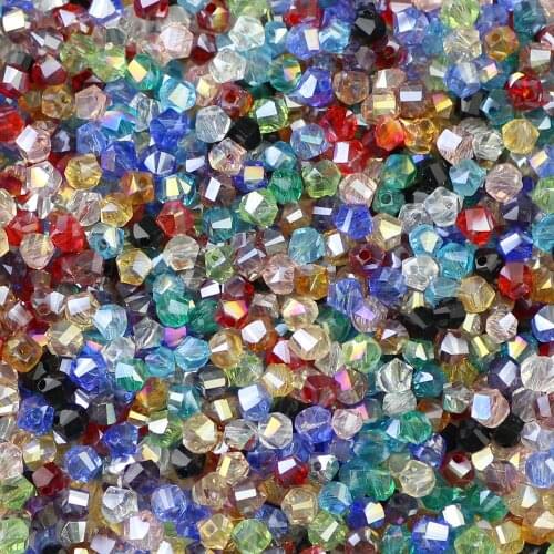 YHBZRET Twisted Faceted Austrian crystal beads 100pcs 4mm Spacer glass ball Loose Bead For Jewelry Making bracelet Earrings DIY