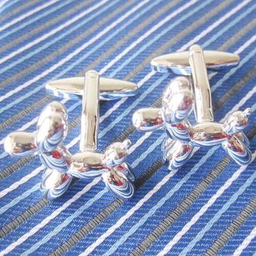 Siver Balloon Dog Cufflink Cuff Link 15 Pairs Wholesale Free Shipping