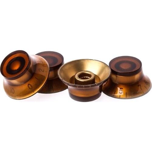 1pc Knob Button Bell Shape Guitar Tone Volume Control For LP Guitar Parts Coffee Golden