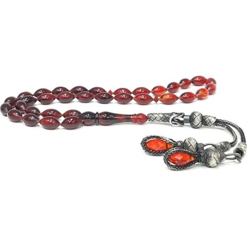 1000 Sterling Silver Handmade Rosary with Kazaz Tassel and Barley Cutting