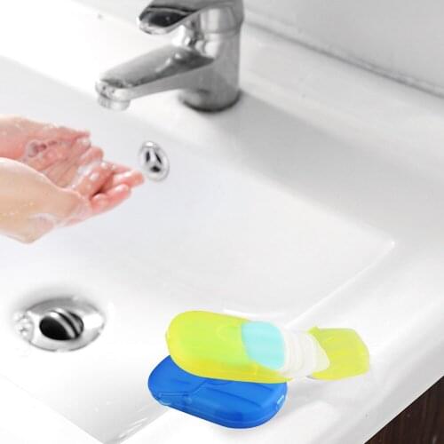 20pcs/Box Mini Antibacterial Portable soap paper Disposable soap box Random Color Washing Hand Clean Scented Slice Sheets