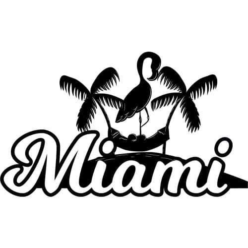 Art Pattern Car Stickers Miami Coconut Crane Waterproof Window Decals KK Vinyl Motorcycle Accessories PVC 18cm X 10.8cm