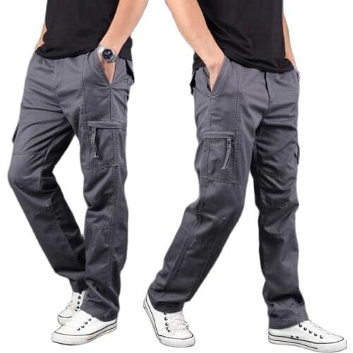 Fashion Cargo Pants Men Casual Pants Straigth Loose Baggy Cotton Trousers with Multi Pocket Joggers Pants Man Clothing