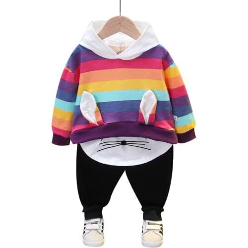 Baby Sweater Spring and Autumn Suit Children New Fashion Cartoon Print Long Sleeve Trousers Children Boys Sweater Girls Sets