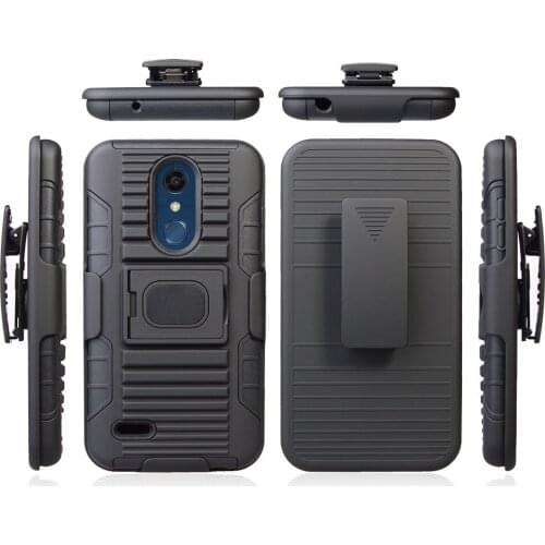 For LG K10 2018/ K30/ K10 Alpha/Premier Pro LTE/Phoenix Plus Magnetic Armor Case With Ring Stand Belt Swivel Clip Holster Cover