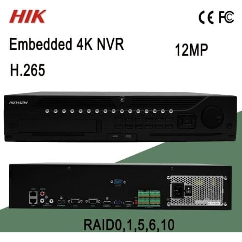 DS-9632NI-I8 Original Hik 4K 32ch NVR Up to 12MP H.265 8SATA HDD hot swap with RAID0,1,5,6,10 CCTV Recorder cheap NVR CCTV NVR