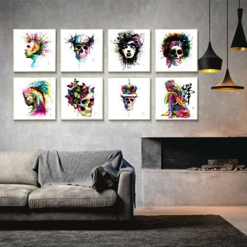 Sketch Creative Design Skull Horror Skull Head Human Skull Interior Tooling Wall Background Decoration Decorative Painting Print