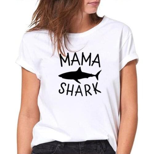 Summer Short Sleeve Casual Tee Shirt Femme Harajuku Shirt T Shirt Women Tops SHARK MAMA Letter Print Women T Shirt Blusas Mujer