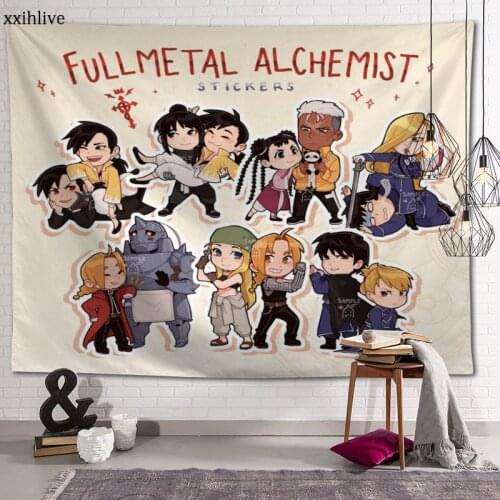 Hot Sale Custom Japanese Anime Fullmetal Alchemist Large Wall Tapestry Wall Hanging Bohemian Wall Tapestries Mandala Art Decor