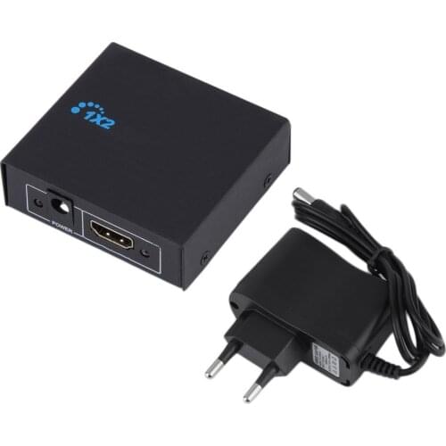 HDCP HDMI Splitter Full HD 1080p Video HDMI Switch Switcher 1X2 Split 1 in 2 Out Amplifier Dual Display for HDTV DVD PS3 Xbox