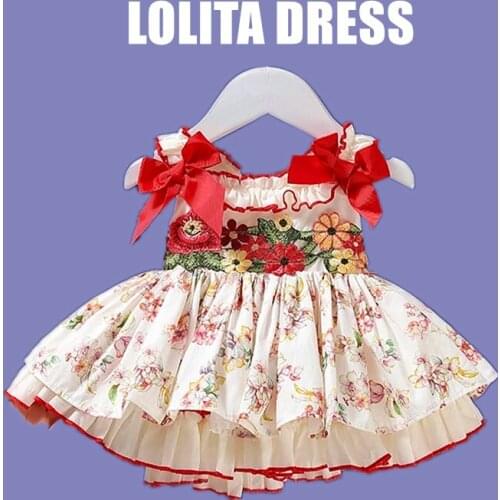 Spanish Baby Dresses For Girls Summer Lolita Clothing Vintage Princess Turkish Lace Embroidered European Baptism Children Dress