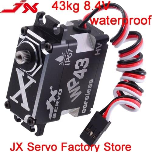 JX WP43 43KG 0.11sec Waterproof Servo IP67 8.4V Steel Gear 180 Degree HV Alum Coreless Servo for TRX 1/10 RC Car Boat Fixed-wing