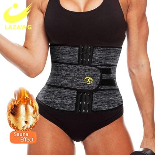 LAZAWG Slimming Corset Waist Trainer Belt Women Sweat Body Shaper Compression Belly Strap Hot Thermal Neoprene Weight Loss Top