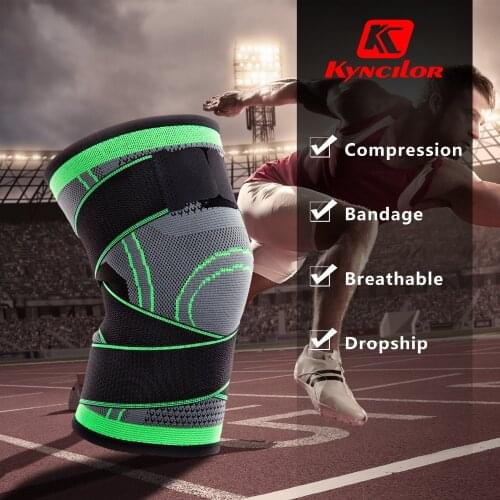 Kyncilor Pressurized Knee Support Braces Running Cycling Elastic Nylon Bandage Sport Compression Knee Pads Tactical Sleeve