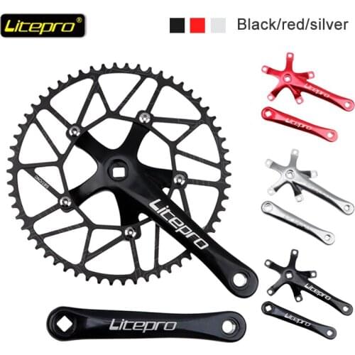 Litepro Folding Bicycle Crank BMX Square Hole Wide and Narrow Tooth 48/50/52/54/56/58T Single Disc Square Hole Crank Sprocket