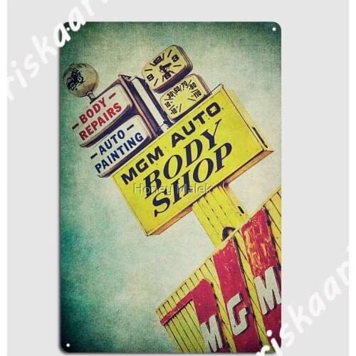 Mgm Auto Body Shop Vintage Sign Metal Sign Garage Decoration Vintage Wall Cave Club Bar Tin sign Posters
