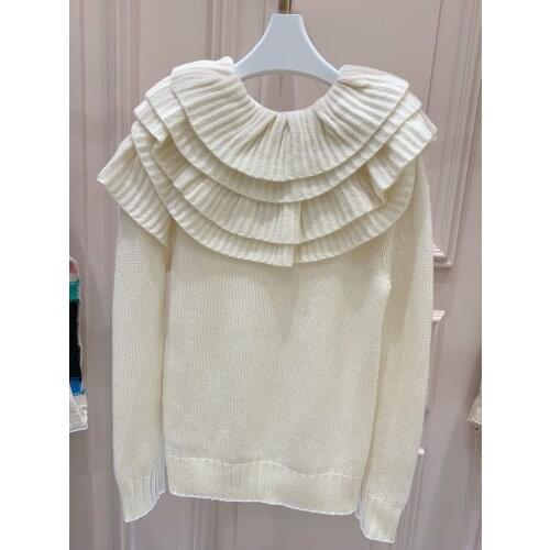 Fashion 2021 new ladies long sleeve sexy casual solid color ruffled cardigan 1123