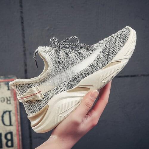 Fly Weaver mens shoes breathable hollow new running shoes light tide shoes student sports shoes INS