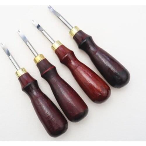 Brand New Sharp Beech Wood Color Handle DIY Leather Craft Skiving Trimmer, Leather Cutting Handwork Tool