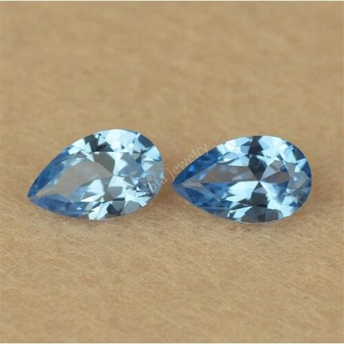 Wholesale 2x3~13x18mm Pear Shape Brilliant Cut 107# Deep Lake Blue Loose Lab Synthetic Spinel Teardrop Gems Stone For Jewelry