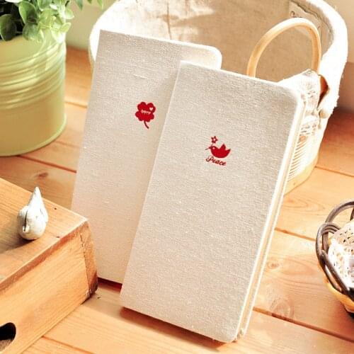 Creative stationery wholesale pure linen imprinted surface notepad notebook diary book H5 free shipping 1462