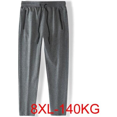 Autumn Winter pants men 8XL weight 140kg 5XL 6XL 7XL fleece Plus size men pants
