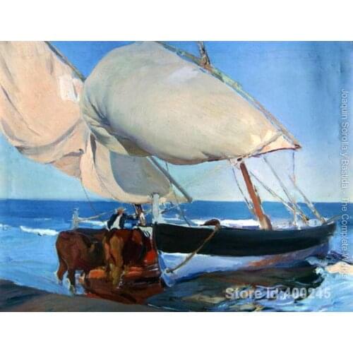 Beaches paintings Sailing Boats by Joaquin Sorolla y Bastida artwork High quality Hand painted