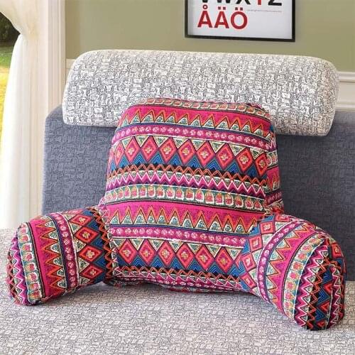 Warm Blending Boho Cushion With Armrests Lumbar Sofa Backrest Chair Pillow